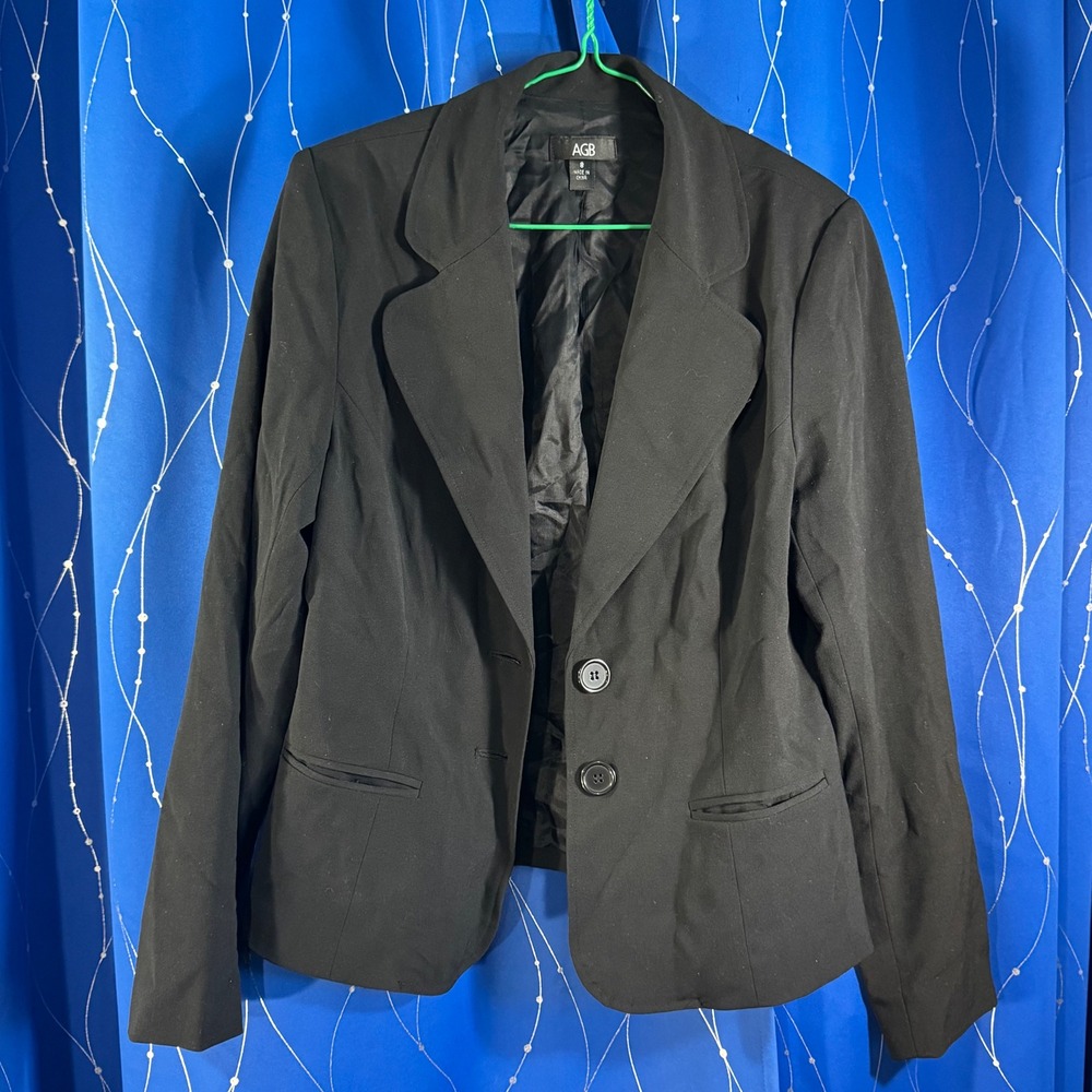AGB Black‎ Classic Two Button Blazer Women's Size 8 Business Casual Workwear